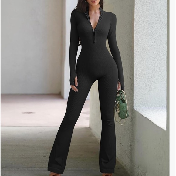 Black Charlies angel jumpsuit romper bell bottoms costume...